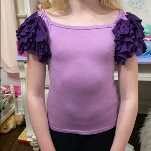 Pixie girl 4t purple ruffle top chasing fireflies